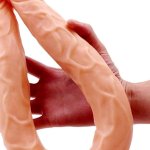 : Double Dildo Anal Dildo 55 cm Realistic Dildos Long Dildo Soft Material Real Penis Double Penetration Dildos Sex ToyFlesh : Health Household
