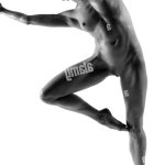 Nude Woman Classical Artistic Dance Movement Stock Photo