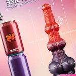 10.43in Alien Monster Dildo Mixed Color Silicone Dog Knot Clit Anal Pl