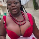 Diamond Ella the Dark Nigerian Flaunts Fuckable Huge Boobs in the Streets Looking for Marriage.
