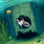 Young woman swimming naked underwater by BarneyHinds on DeviantArt