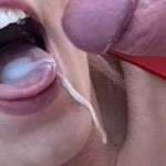 Closeup blowjob with eating sperm