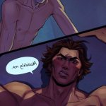yakichou miguel o039hara peter b parker marvel spider-man: across the spider-verse spider-man series spider-verse implied anal absurdres highres 2boys 2koma armpit hair armpits arms up bara beard stubble blush brown hair cheekbones