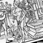 music musician bandsmen courting a naked woman woodcut Ship of fools by Sebastian Brant 1494 Lower Saxon edition of 1610 Additional-Rights-Clearences-Not Available Stock Photo