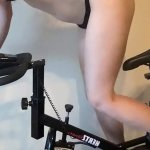 babe bouncing on dildo on exercise bike