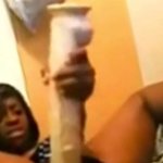 Ebony Masturbate with huge dildo Solo
