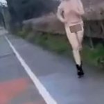 Easter streaker takes to the streets for a naked jog