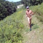 A naked jog with a drone follower