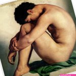 Study of a Nude Young Man van Hippolyte Flandrin als poster canvas print en meer