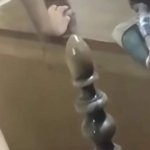 Woman fucks bed post