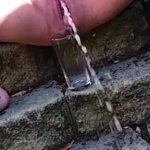 Biggest and Longest Outdoor Public Squirt Ever: Gaping Super Squirter Drinks Her Own Cum