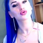 Bimbo Katrix with big fake lips make up