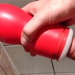 Young guy fuck his toy cum hard