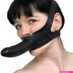 BDSM Latex Mouth Gag with Dildo