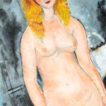 Standing Blonde Nude 1917 Painting by Vernon Luckett