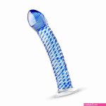 Textured Swirl G-Spot Glass Dildo No. 5