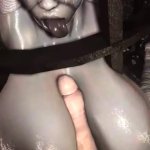 Silent Hill Creature with Massive Tits Allows a Titty Fuck Through Cage Bars