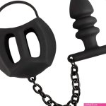 Black Velvets Ball cage with Anal Plug 1495