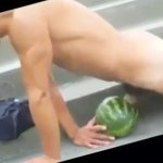 Big Fat Cock Muscle Hunk Fucks Watermelon: English Gay Big Cock Porn