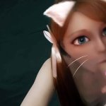 Hentai in real life. Furry cat girl waifu blowjob