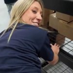 Horny blonde gets found and banged in the warehouse