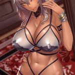 Wallpaper : original characters big boobs cleavage yellow eyes panties thigh highs 1600x2200
