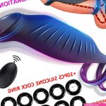 Male Vibrating Penis Cock Ring Vibrator G-spot Dildo Massager Sex Toys For Men