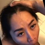 Pretty Vietnamese wife on knee giving blowjob