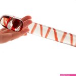 gls Candy Cane Dream Glass Dildo