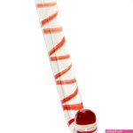 gls Candy Cane Dream Glass Dildo