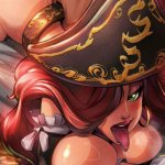 NSFW uncensored oppai hentai art of League of Legends big tits champion Miss Fortune in xxx porn illustration.