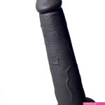 8.66in Real Silicone Soft Ebony Big Dildo For Adults G-Spot Pleasure