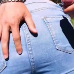 Fuck Doggystyle on Street and Cum on Butt