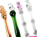 7.87in Cartoon Bear Series Glass Fantasy Cute Massage Useful Dildo