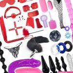 : 32Pcs SM Bondage Restraint Vibrator Silicone Anal Plug Dildo Sex Toys for Butt plug2 Color : Health Household