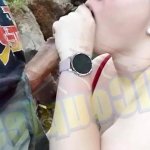 Nerdy amateur PAWG gets nervous sucking pierced cock outdoors in public