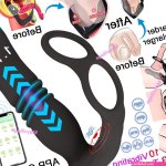 Thrusting Anal Dildo Vibrator Male Prostate Massager Ring Sex Toys for Men Women