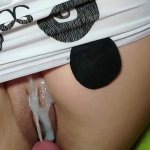 Pussy completely covered in cum after hot fuck