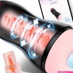 : Automatic Male Masturbator Sucking Male Masturbators Penis Pump with 9 Suction 10 Vibrating Heating Mens Male Sex Toys Hands Free Pocket Pussy Male Stroker Adult Sex Toys for Men