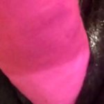 Pink dildo stretches black pussy