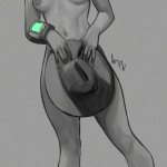 The wonderful KRWdraws with the help of the Pose Archives has crafted me a naughty and fun little Ghoulcy Fallout LucyMacLean sketch! Cooper: Vaultie you seen my damn hat? Lucy: I think