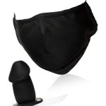 : Master Series Mouth-Full Premium Silicone Dildo Face Mask for Men Women BDSM Couples. Breathable Cotton Face Mask with Hidden Silicone 2.8 Inch Dildo Gag. Machine Washable