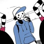 Mime and Dash fuck in black and white cartoon threesome for money