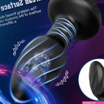 Plugue anal vibratrio com rotaço de led controle por aplicativo para mulheres vibrador anal gay masculino plug anal brinquedo sexual de interaço para casais