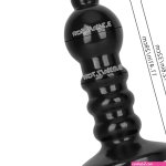 12.6in Black Pull Beads Thick Big Head Penis Anal Plug PVC Cock Dildo