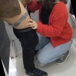 Risky blowjob in a Mall dressing room... OMG!!