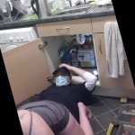 Mature Cheating Wife with Plumber. Footplay BJ Rides his Cock and Fucked from Behind