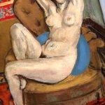 Nude With Blue Cushion Nu au coussin bleu