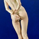 Alluring Nude Female with Striking Blue Hair: A Captivating Art Composition
