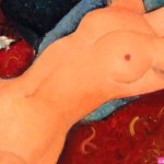 Reclining Nude With Blue Cushion